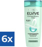 L'Oréal Paris Elvive Extraordinary Clay Shampoo - 250ml - Voordeelverpakking 6 stuks