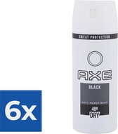 Bol.com Axe Deospray - Dry Black- Deodorant - 150 ml - Voordeelverpakking 6 stuks aanbieding
