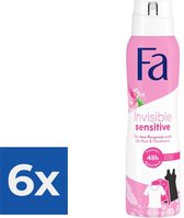Fa Deo spray 150 ml Invisible Sensitive - Voordeelverpakking 6 stuks
