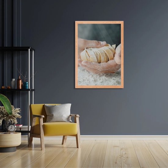 Poster Home Made Bakery Rechthoek Verticaal Met Lijst M (30 X 40 CM) - Hout - Houten Lijst - Bruine Lijst - Wanddecoratie - Posters