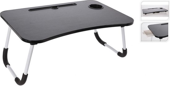 Bedtafel - Laptoptafel - Bank tafeltje - Ontbijttafeltje - Zwart- Inklapbaar- Tablet houder- Baker houder
