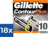 Gillette Contour Plus - 10 stuks - Wegwerpscheermesjes - Voordeelverpakking 18 stuks