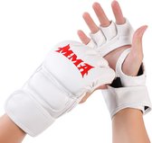 Livano MMA Handschoenen - Gloves - Sparring Handschoenen - Heren - Dames - Grappling - Bokshandschoenen - Kickboxen - Wit - MMA