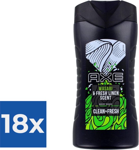 Axe Douchegel - Wasabi & Fresh Linen 250 ml - Voordeelverpakking 18 stuks