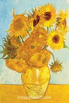 Twaalf Zonnebloemen in een Vaas - Vincent Van Gogh Houten Legpuzzel 1000 Stukjes | King of Puzzel | Houten Puzzel | 44 x 59 cm