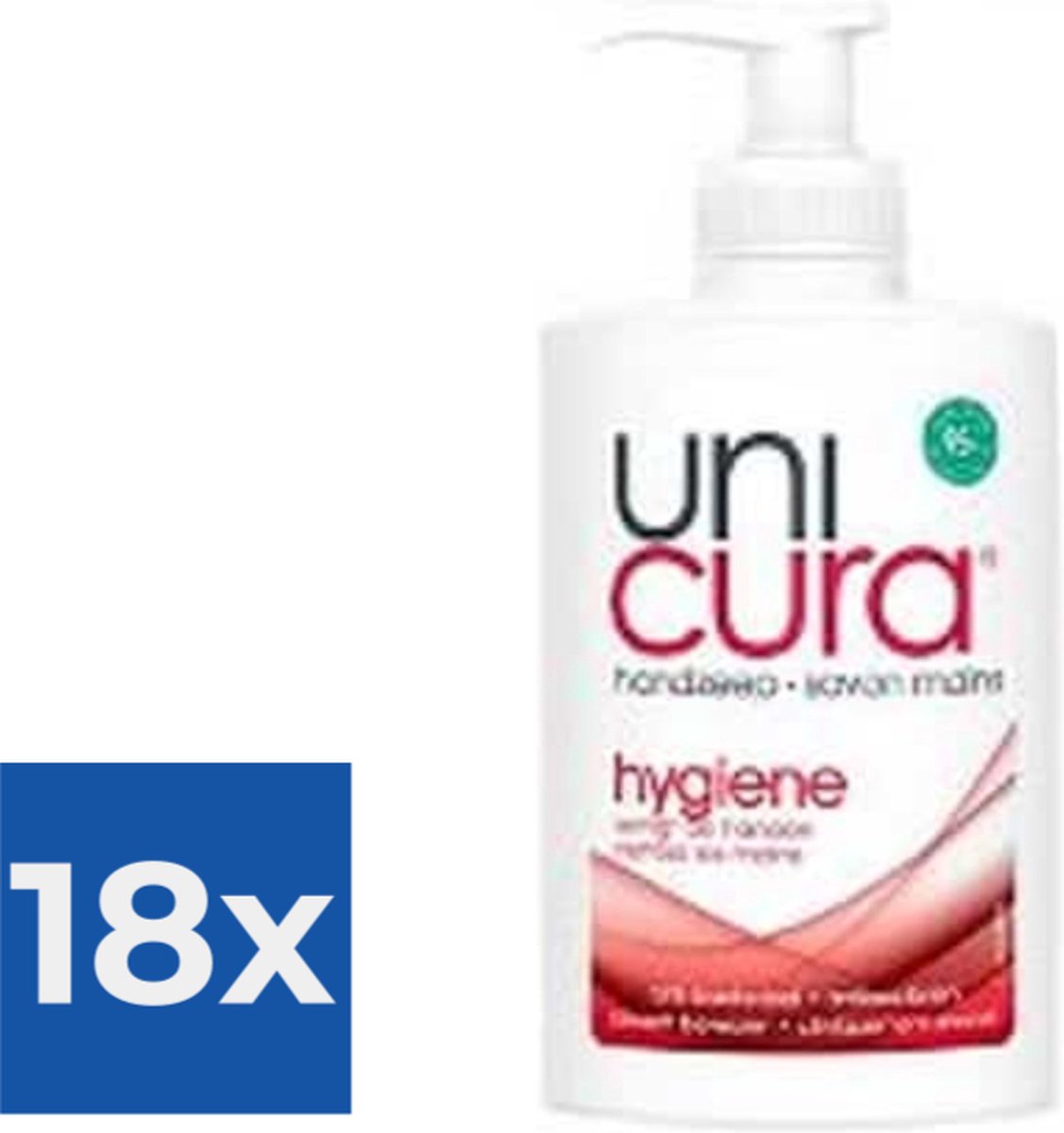 Unicura Handzeep Pompje Hygiene 250 ml Voordeelverpakking 18 stuks