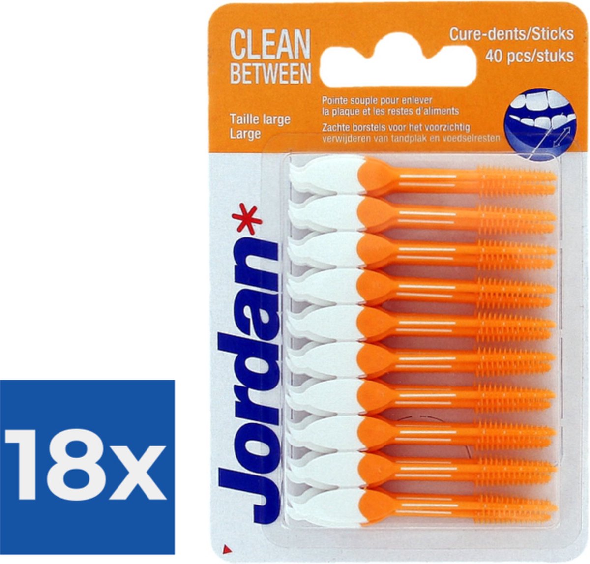 Goedkoopste Jordan Tandenstokers - Clean Between Sticks Large - Voordeelverpakking 18 stuks