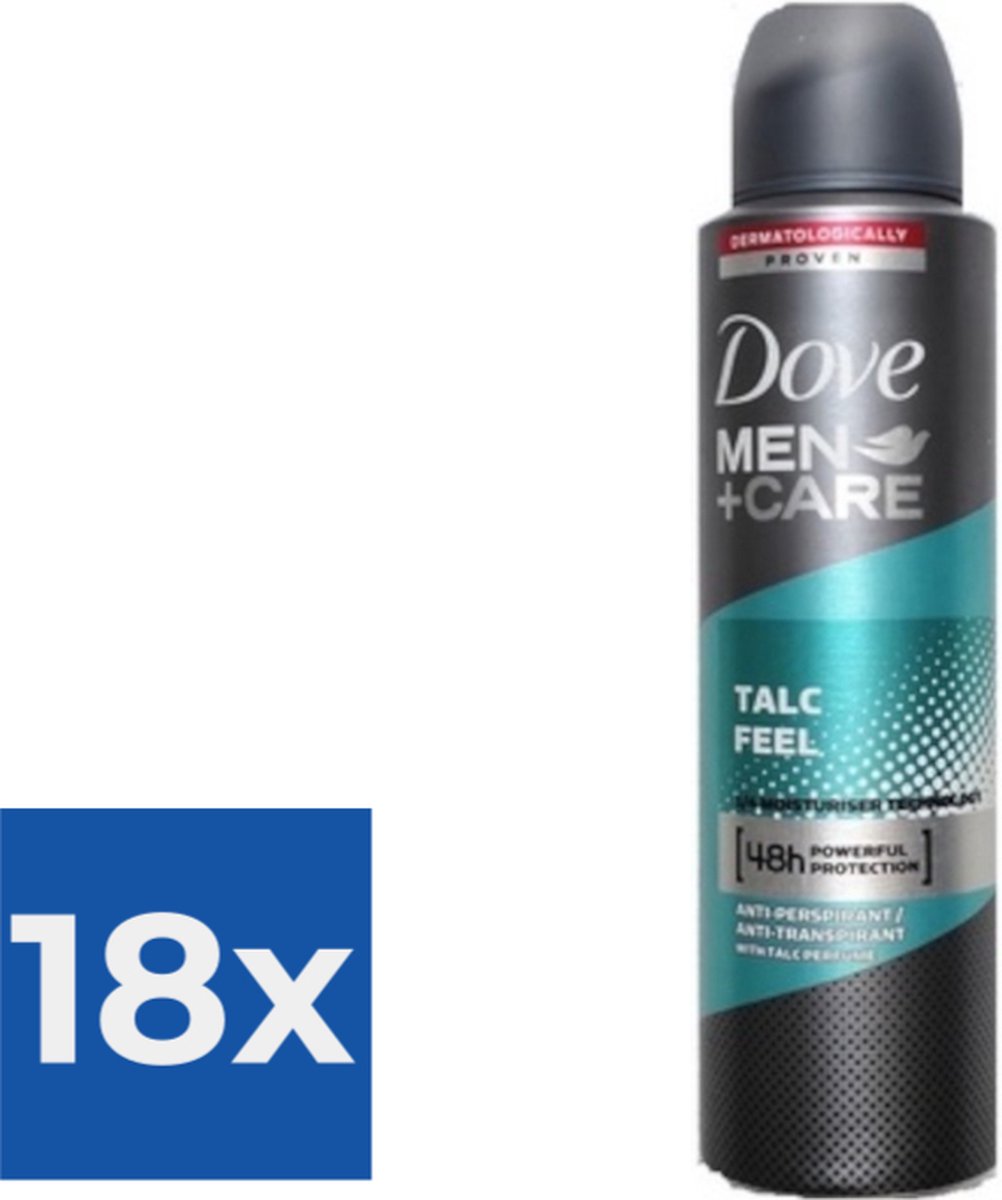 Goedkoopste Dove Deospray Men Care Talc Feel 150 ml - Voordeelverpakking 18 stuks