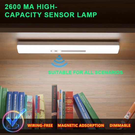 Bewegingssensor LED-nachtlampje, 6-pack Smart Wireless Indoor Dimbaar Oplaadbare Nightlights met USB-oplaadpoort voor Slaapkamer Badkamer Keuken Kast Trappen Gangen Kasten