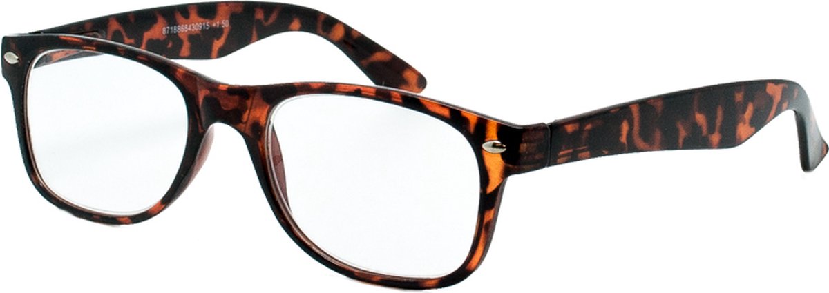 HIP Leesbril wayfarer donker havanna +2.5
