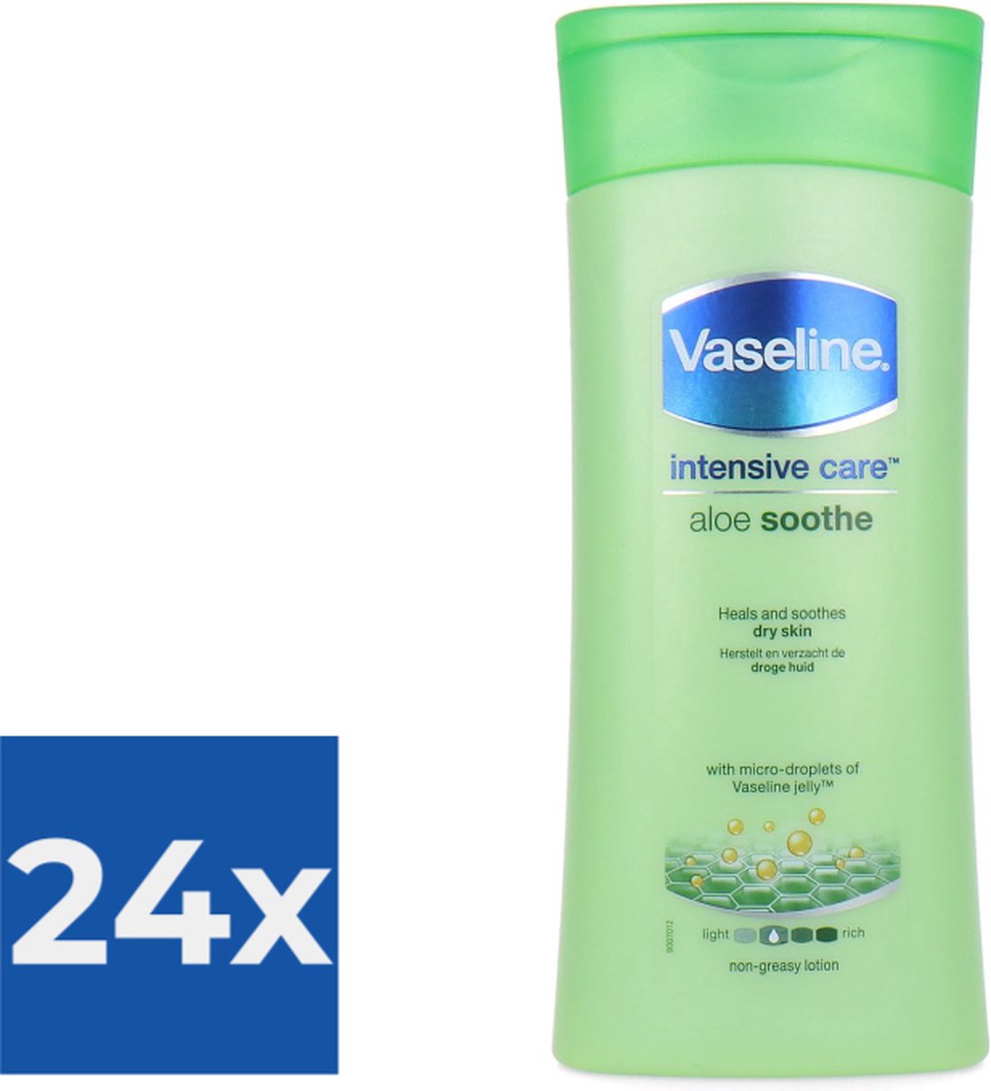 Bol.com Vaseline Aloe Soothe - 200 ml - Bodylotion - Voordeelverpakking 24 stuks aanbieding