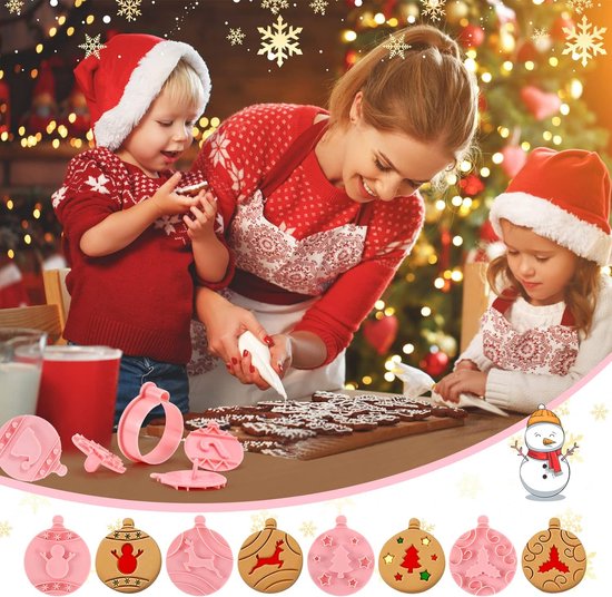 Tampons en plastique pour biscuits de Noël, flocon de neige, emporte-pièce  pour fondant, gâteau, pâtisserie, pâtisserie, tampons à biscuits pour la