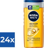 Nivea Douchegel Men - Active Energy 250 ml - Voordeelverpakking 24 stuks