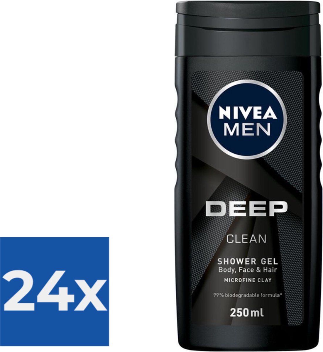 Goedkoopste NIVEA Men Douchegel Deep Clean - 250 ml - Voordeelverpakking 24 stuks