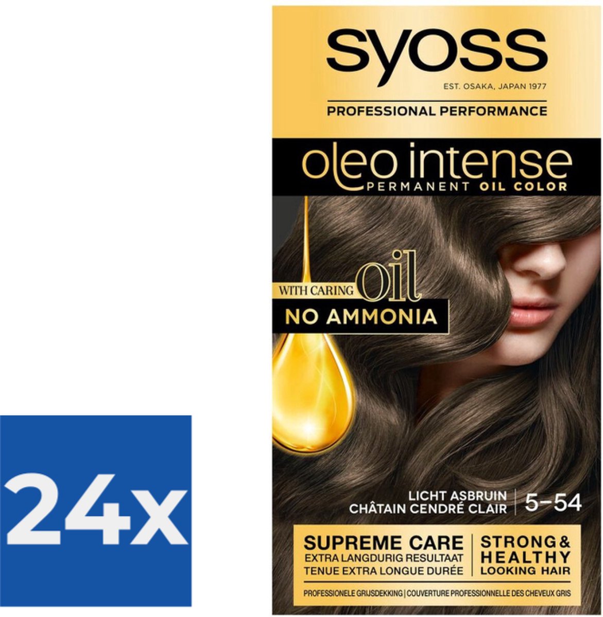 Syoss Oleo Intense - Haarverf - 5-54 - Licht Asbruin - 115ml x 24