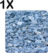 BWK Luxe Placemat - Grijze Stenen Achtergrond - Set van 1 Placemats - 50x50 cm - 2 mm dik Vinyl - Anti Slip - Afneembaar