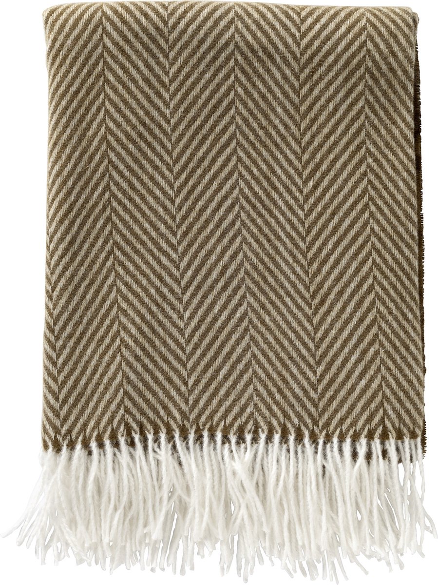 Dutch Decor - JOSEFIEN - Plaid 140x180 cm - lichtgewicht - zigzag patroon - Military Olive - groen