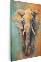 Artaza Canvas Schilderij Olifant - 80x120 - Groot - Foto Op Canvas - Wanddecoratie Woonkamer