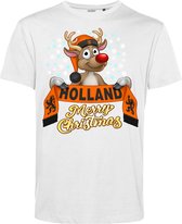 T-shirt Holland | Foute Kersttrui Dames Heren | Kerstcadeau | Nederlands elftal supporter | Wit | maat S