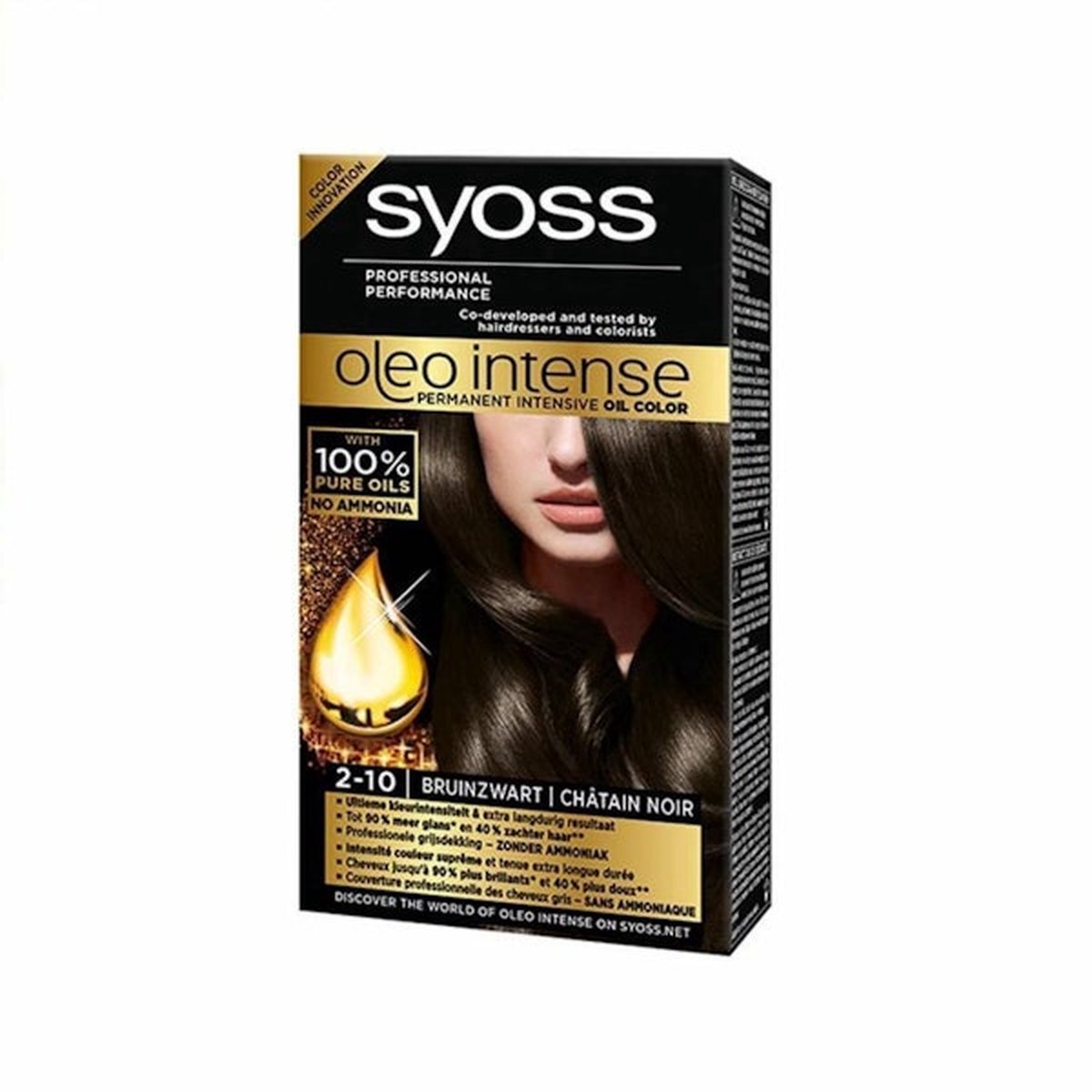 Syoss Oleo Intense - Haarverf - 2-10 - Bruinzwart - 115ml x 12