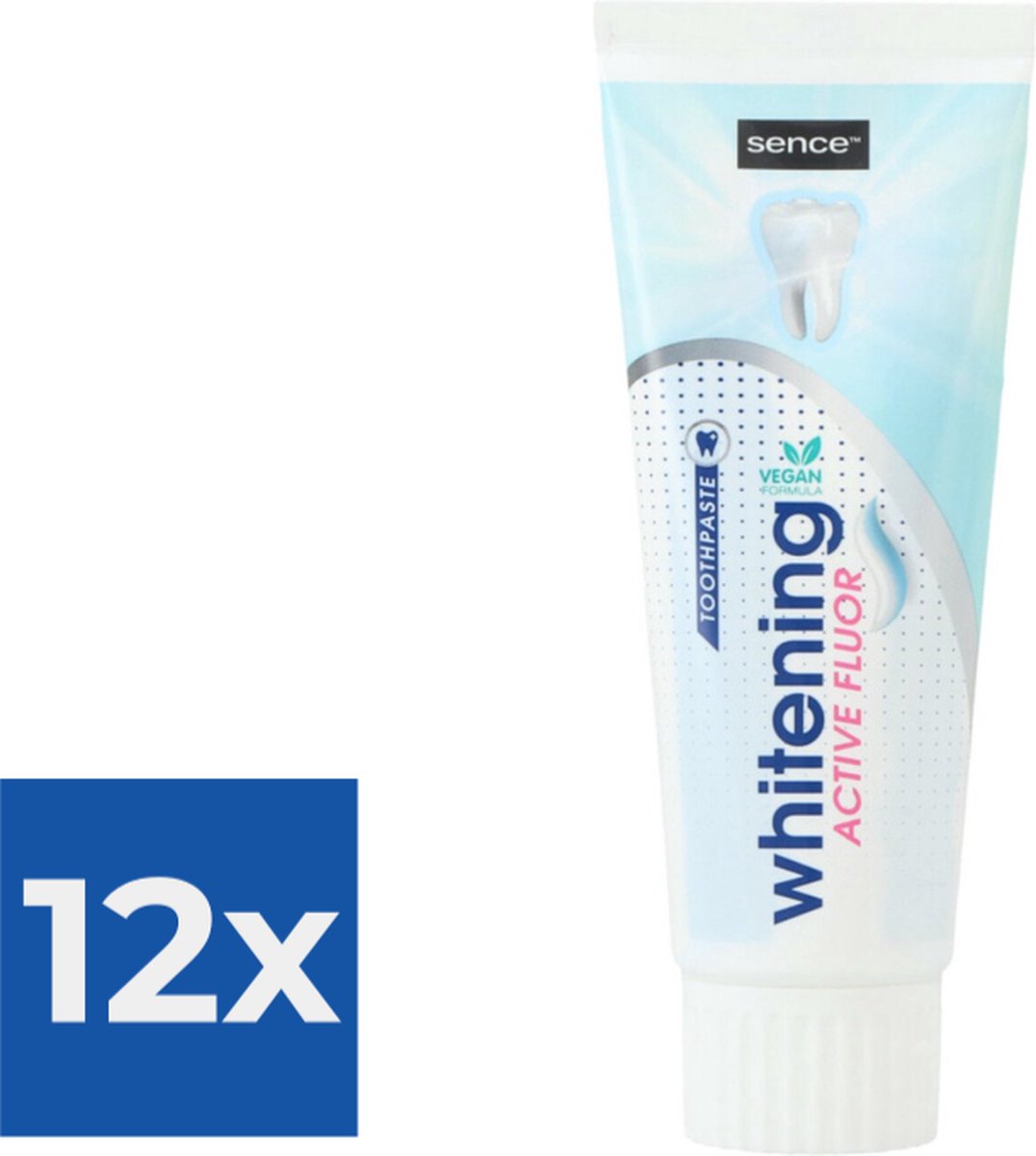 Sence Fresh Tandpasta Whitening Fluor Fresh 75 ml Voordeelverpakking 12 stuks