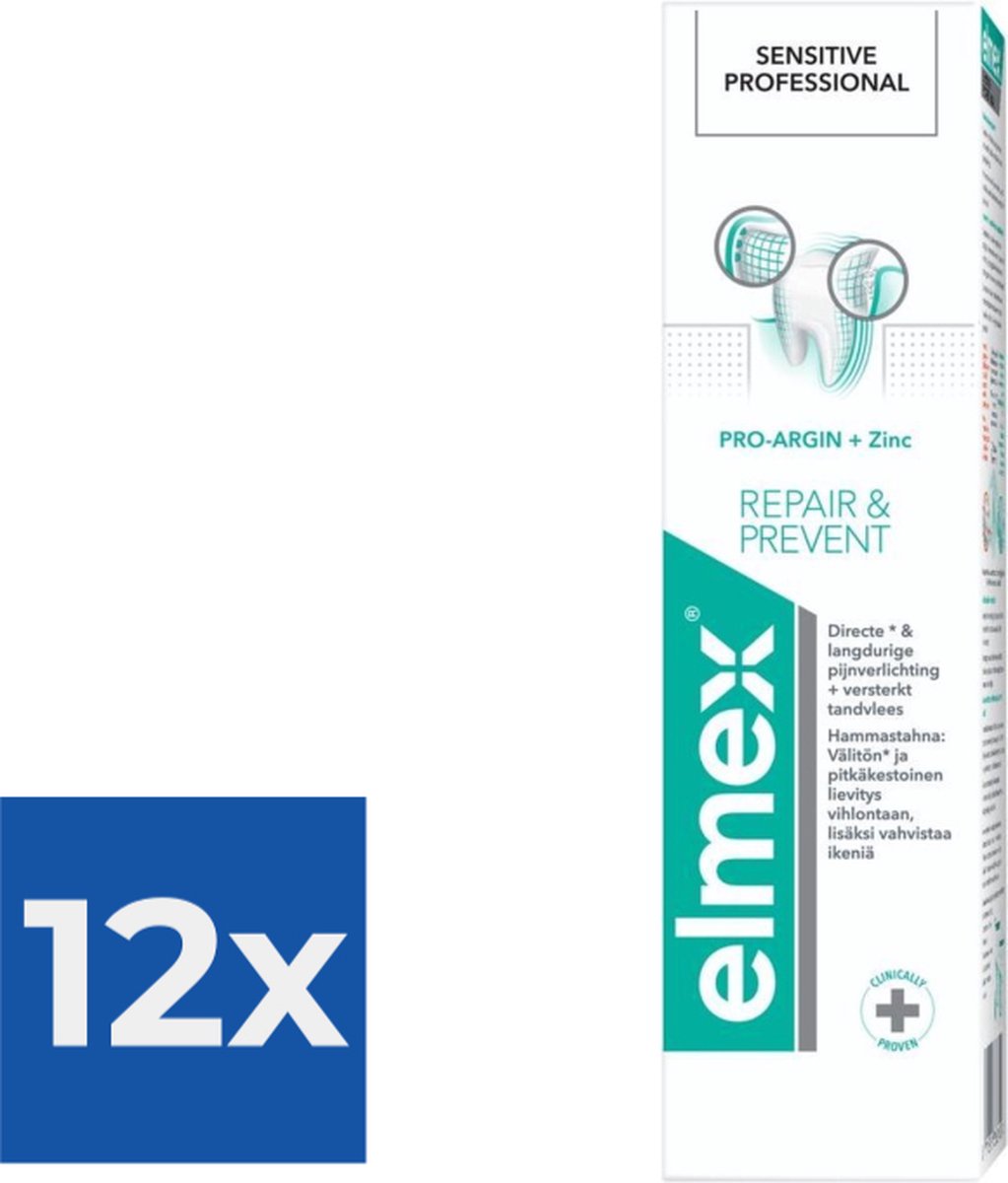 Goedkoopste Elmex Sensitive Professional Tandpasta Repair & Prevent 75 ml - Voordeelverpakking 12 stuks