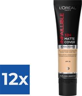 L'Oréal Paris - Infaillible 32H Matte Cover Foundation - 155 - Foundation met een volledige dekking en een matte finish - 30ML - Voordeelverpakking 12 stuks