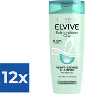 L'Oréal Paris Elvive Extraordinary Clay Shampoo - 250ml - Voordeelverpakking 12 stuks