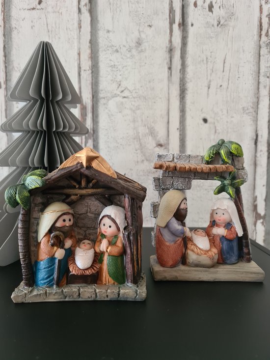 Kerststal Set,Kunsthars Kerststalset Met Figuren