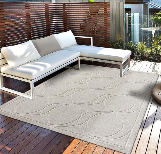 Tapis d'extérieur résistant aux intempéries - Tapis de balcon de haute qualité - Tapis Boho en 200x290 cm en polypropylène - Santo Plus by the Carpet