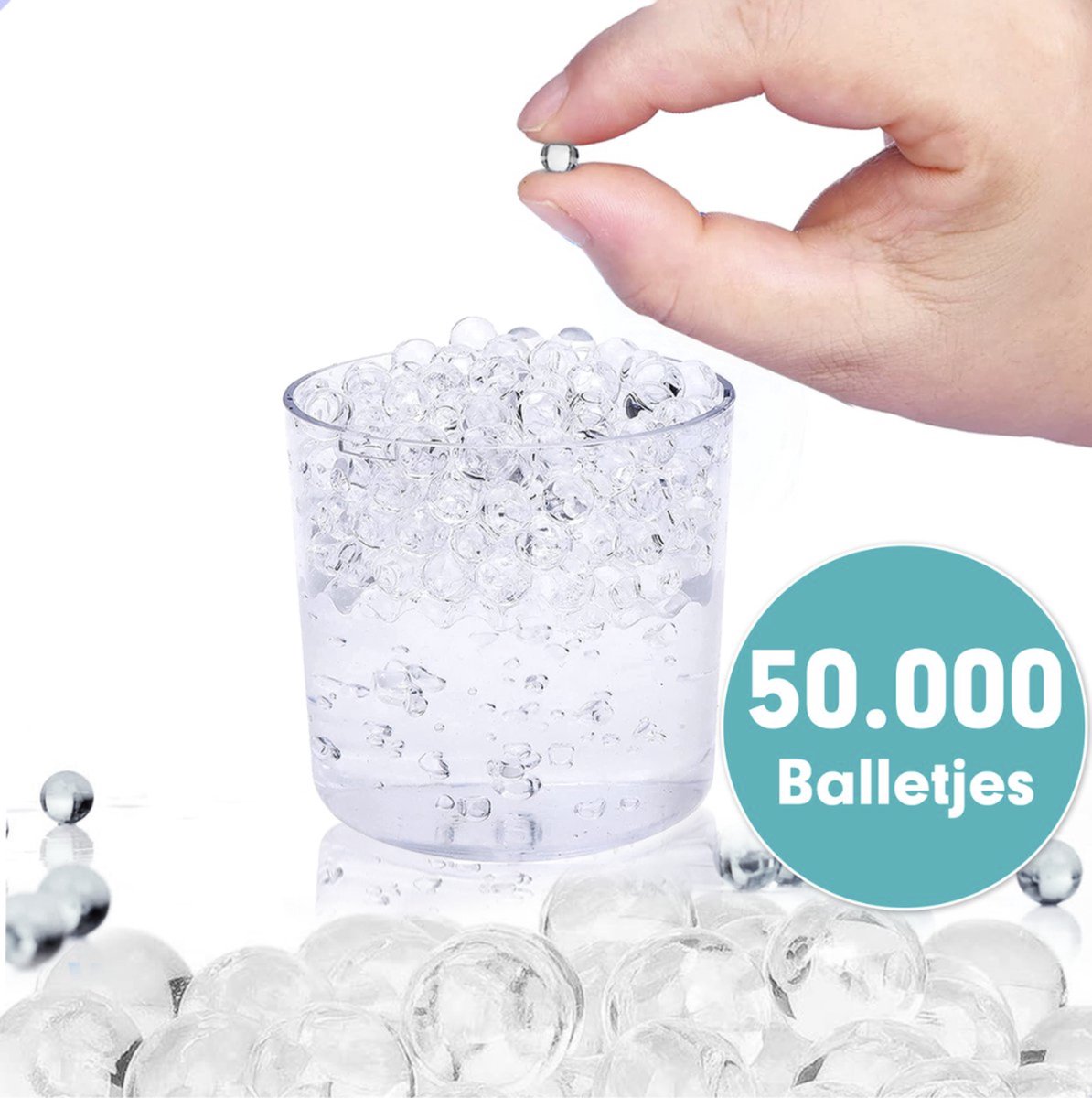 Waterparels - 50 000 stuks - Water absorberende balletjes - Gel balletjes - 7-8 mm - Blaster balletjes - Orbeez