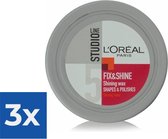 L'Oréal Paris Studio Line Fix and Shine High gloss Wax - 75 ml - Voordeelverpakking 3 stuks