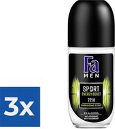 Fa Men Deoroller - Sport Energy Boost 50 ml - Voordeelverpakking 3 stuks