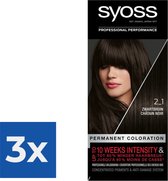 Syoss Color baseline 2-1 Natuurliijk Zwart Bruin - Voordeelverpakking 3 stuks