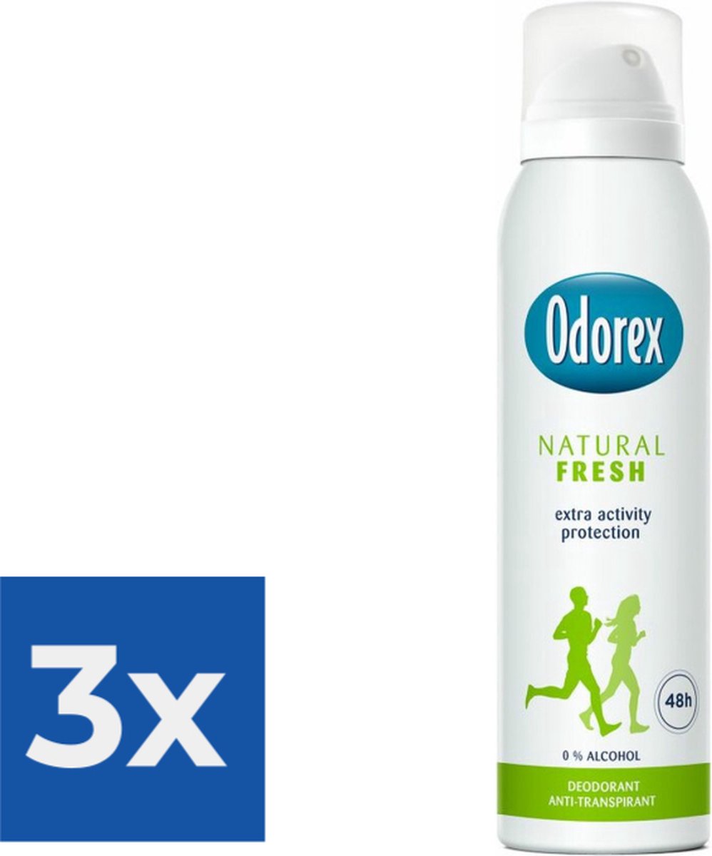 Goedkoopste Odorex Deospray - Natural Fresh 150 ml - Voordeelverpakking 3 stuks