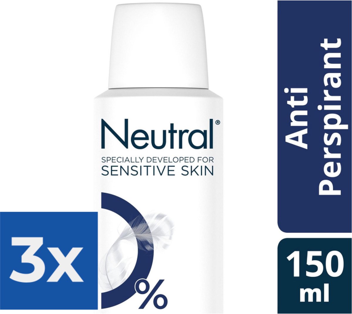 Goedkoopste Neutral Deospray - Anti-Perspirant 150 ml - Voordeelverpakking 3 stuks