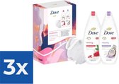 Gift Dove Radiantly Refreshing 2x Gel Douche 225 ml & Puff - Pack économique 3 pièces