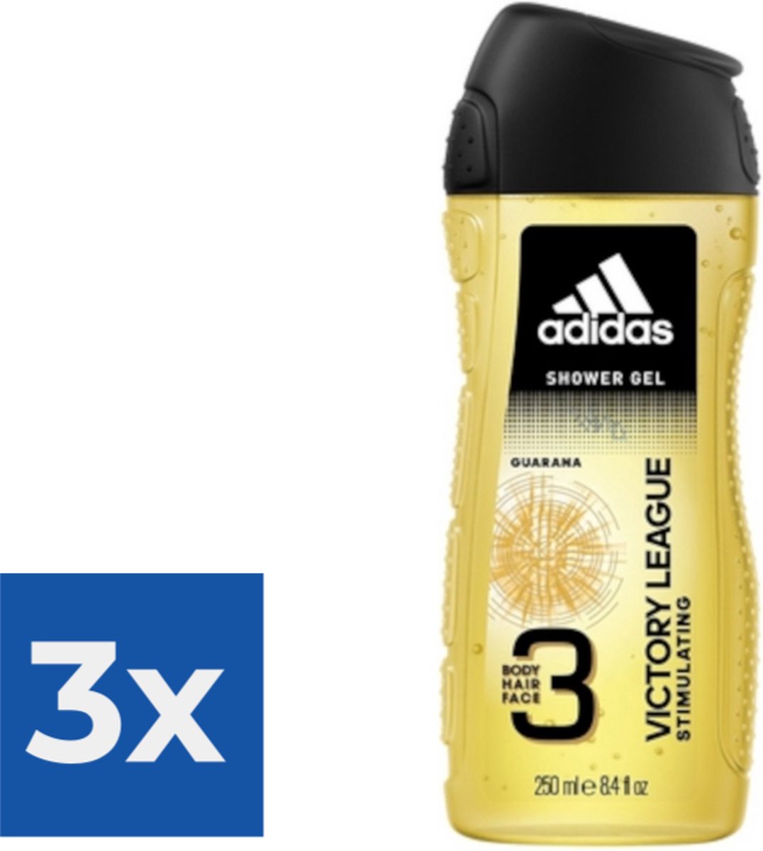Goedkoopste Adidas Douche & Shampoo Men - Victory League 250ML - Voordeelverpakking 3 stuks