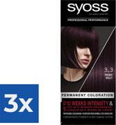 SYOSS Color Baseline 3-3 Trendy Violet Haarverf - 1 stuk - Voordeelverpakking 3 stuks