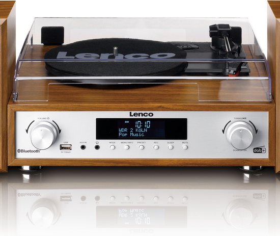 Lenco Platenspeler - Stereoset met DAB en Bluetooth - MC-160WD - Hout — afbeelding 2