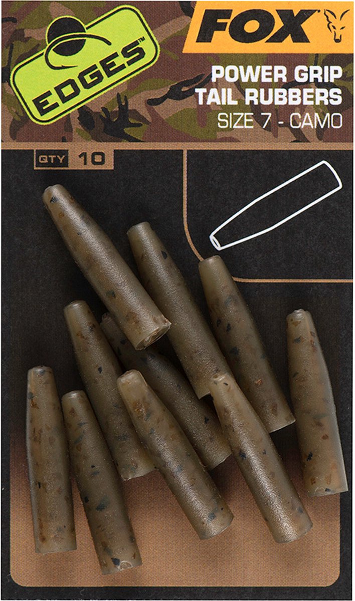 Fox Edges Camo Powergrip Tail Rubbers Size 7