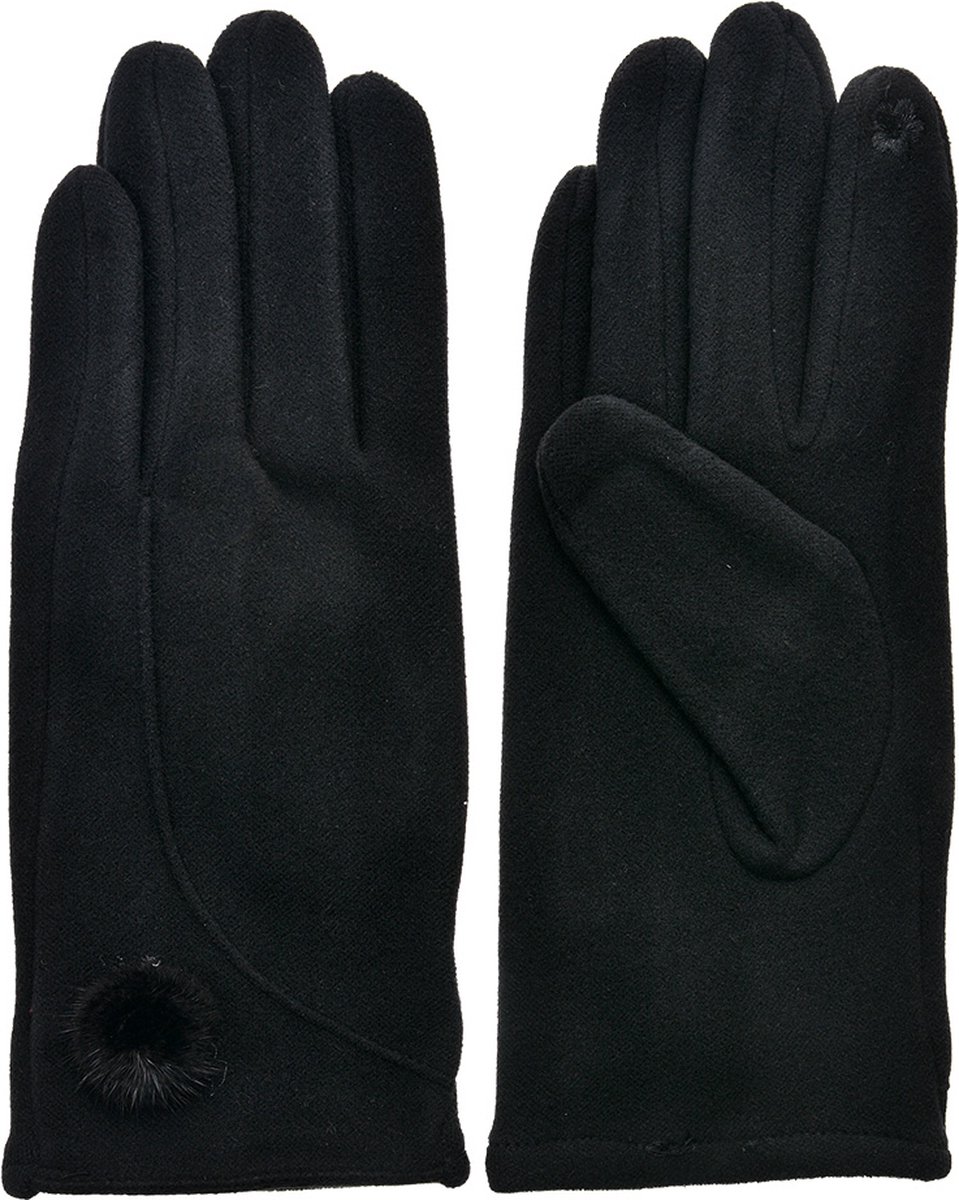 Clayre & Eef Handschoenen Winter 9x24 cm Zwart Polyester