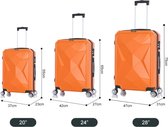 Traveleo Kofferset 3-Delig - met Hoekbescherming - Cijferslot - Lichtgewicht - Reiskoffer - Oranje