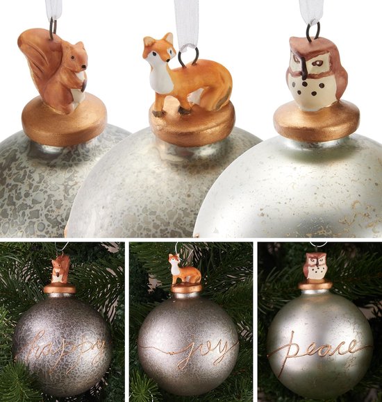 Boules De Noël POUPÉE RUSSE En Verre Peint - Lot De 2 - 9 Cm De Hauteur - Décorations De Sapin Vintage - Occasion En Bon État