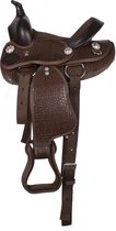 Selle western Pagony Bison - Taille : 10 - Marron - Simili cuir