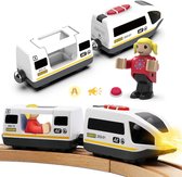 Accu-actie-locomotief (magnetische verbinding), elektrische trein voor kinderen, educatief speelgoed, cadeaus voor kinderen, Rail passagierstrein compatibel met Thomas, Brio, Chuggin