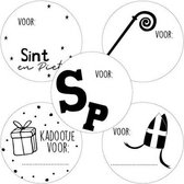 stickers Assorti Voor: Sinterklaas beschrijfbare naamstickers cadeaustickers cadeau inpakken sluitzegels 12 stuks