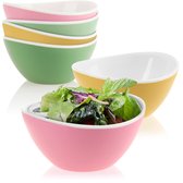 6-delige set slakommen - kleine schaaltjes voor salade, snacks, noten en fruit - decoratieve snackkommen vaatwasmachinebestendig - Roze