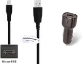 2.1A Auto oplader + 1,8m Micro USB kabel. Autolader adapter geschikt voor o.a. Nook (Barnes and Noble) eReader Color, Simple Touch, Glowlight 3, Glowlight+ Plus, Tablet 7 inch, Tablet 10 inch