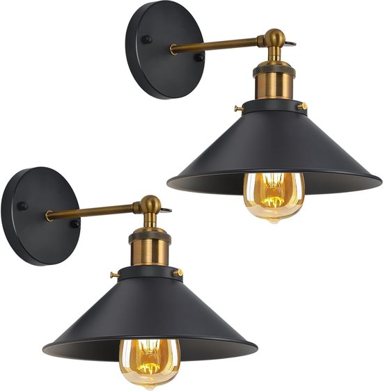 2 stuks Muurlampen E27 industrieel Wandlamp Modern Binnen Binnenlamp